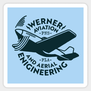 Werner Aviation (Dark Blue on Blue) Sticker